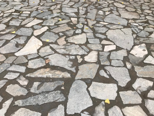 Nhà Máy Tự Nhiên Màu Xám Đen Gỉ Bất Thường Đá Phiến Ngẫu Nhiên Đá Phiến Với Lưới Ủng Hộ, Lát Đá - Product Image 3