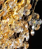 Lustre long en cristal PM sur mesure pour escalier, suspension moderne de luxe en aluminium et verre, luminaires nordiques fantaisie pour villa, hôtel et maison
