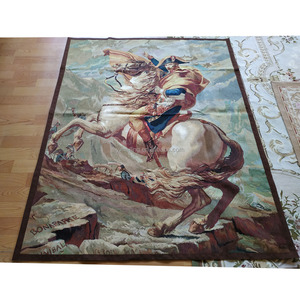 Tapisserie vintage française Aubusson 4x6, décoration murale verticale, Napoléon franchissant les <span class=keywords><strong>Alpes</strong></span>, pour salon, manoir, <span class=keywords><strong>villa</strong></span> - Product Image 1