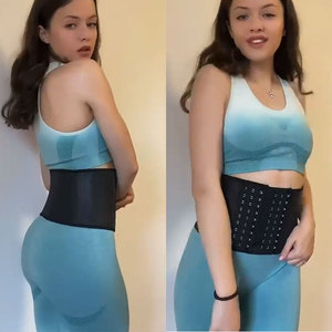 ATBUTY Corset Vintage Noir Amincissant, Gaine Colombienne Effet Sablier, 25 Baleines en Acier, Torse Court, Latex Lisse, Entraîneur de Taille - Product Image 6