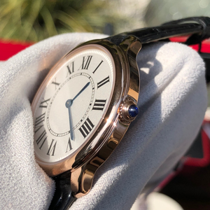 Montre mécanique automatique élégante et tendance avec cadran blanc à motif radial gravé et bracelet en cuir de crocodile noir brillant - Product Image 6