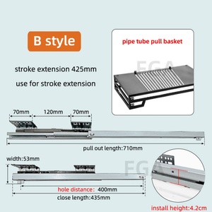 Contemporary Design Soft Close Galvanized Sheet SideMount <b>Drawer</b> <b>Slide</b> 45kg Load Capacity Easy Installation for Kitchen Cabinet - Product Image 5