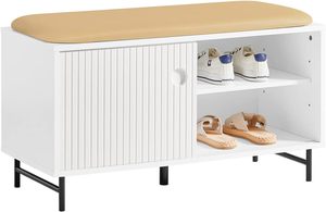 <span class=keywords><strong>Banc</strong></span> à chaussures avec siège et portes coulissantes avec espace de rangement <span class=keywords><strong>Banc</strong></span> de couloir <span class=keywords><strong>Banc</strong></span> de <span class=keywords><strong>coffre</strong></span> à chaussures Siège de commode - Product Image 2