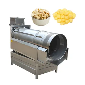 Popcorn Drum Type Roller Tumbler Seasoning Machine Rice Cake Mixer Potato Chips Mixing Coating Nut Food Snack Flavoring Machine