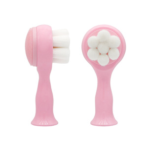 <span class=keywords><strong>Brosse</strong></span> <span class=keywords><strong>nettoyante</strong></span> manuelle portable réutilisable double face 2-en-1 pour points noirs et nettoyage en profondeur des pores - Product Image 1