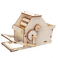Modèle de machine à battre en bois pour enfants, petit artisanat fait main, outil agricole, aide pédagogique créative pour expériences scientifiques et projets DIY