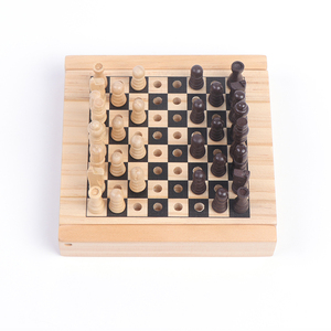 Jeu d'<span class=keywords><strong>échecs</strong></span> de poche pliant en bois avec chevilles Jeu de société pliable Stratégie de réflexion pour enfants et adultes - Product Image 3