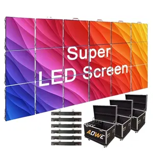 Layar LED luar ruangan, 5m X 3m Kit layar LED luar ruangan 3.91 4.8 Truss LED Video Dinding sistem pendukung tanah 3mm Pixel Pitch hitam Modular tampilan LED
