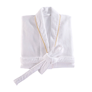 Comercio al por mayor de las mujeres y los hombres de Color <span class=keywords><strong>blanco</strong></span> de algodón de terciopelo <span class=keywords><strong>Hotel</strong></span> Albornoz - Product Image 2