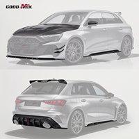 Kit carrosserie complet en fibre de carbone sèche préimprégnée Paktechz (lame avant, capot, jupes latérales, diffuseur arrière, spoiler) pour Audi RS3 8Y Sportback