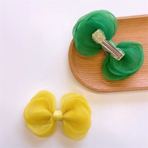 Mesh <b>bow</b> hair <b>clip</b> for girls, side <b>clip</b>, bangs <b>clip</b>, hair accessory, new style for girls in 2022. - Product Image 4