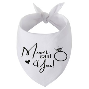 Dog Bandanas Wedding Gift Personalized Black And White Triangular Scarf For Pets - Product Image 5