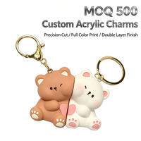 Porte-clés en PVC souple, résistant à l'eau et à l'usure, écologique, personnalisable avec figurine 2D/3D, logo couleur personnalisé, faible MOQ, commande en gros, marque