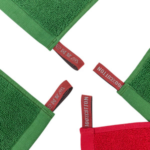 ผ้าเช็ดครัวสี่เหลี่ยมผ้าฝ้ายแท้สีพื้น 30x35 ซม. สีแดงและสีเขียว เป็นมิตรกับสิ่งแวดล้อม สำหรับใช้ในบ้านและร้านอาหาร - Product Image 4