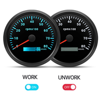 Meteran Pulsa Digital Hitam 110MM 8000RPM Pengukur Tachometer Mesin untuk Alat Pengukur Otomatis Kapal Laut