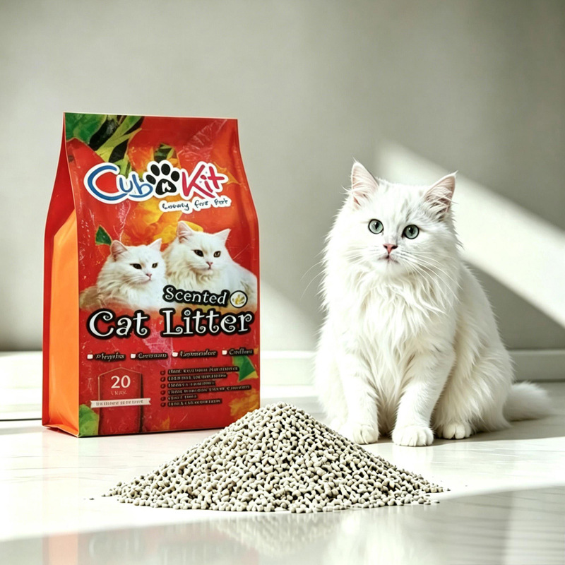 Bentonite Cat Litter Fast Clumping Low Dust Round Ball Granules Odor ...