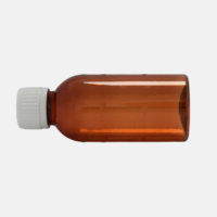 Bouteille PET de 125 ml pour médicaments liquides avec bouchon à vis CRC |   Bouteille vide de sirop contre la toux |   Qualité pharmaceutique |   GMP |   Ligne à quatre échelles