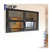 Ventana de aluminio con certificación Energy Star PDP, con persiana y mosquitera de acero inoxidable, estilo abatible para cocina y casa de campo