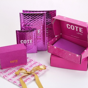 Custom Logo Pink Subscription Mailer Paper Carton Corrugated Shipping Box for Clothes Cosmetic Jewelry Flower
