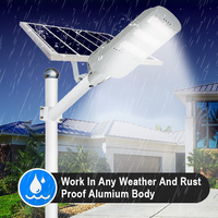 Lampadaires solaires commerciaux extérieurs 100W 150W 200W, éclairage routier LED séparé avec panneau solaire indépendant, IP65, aluminium