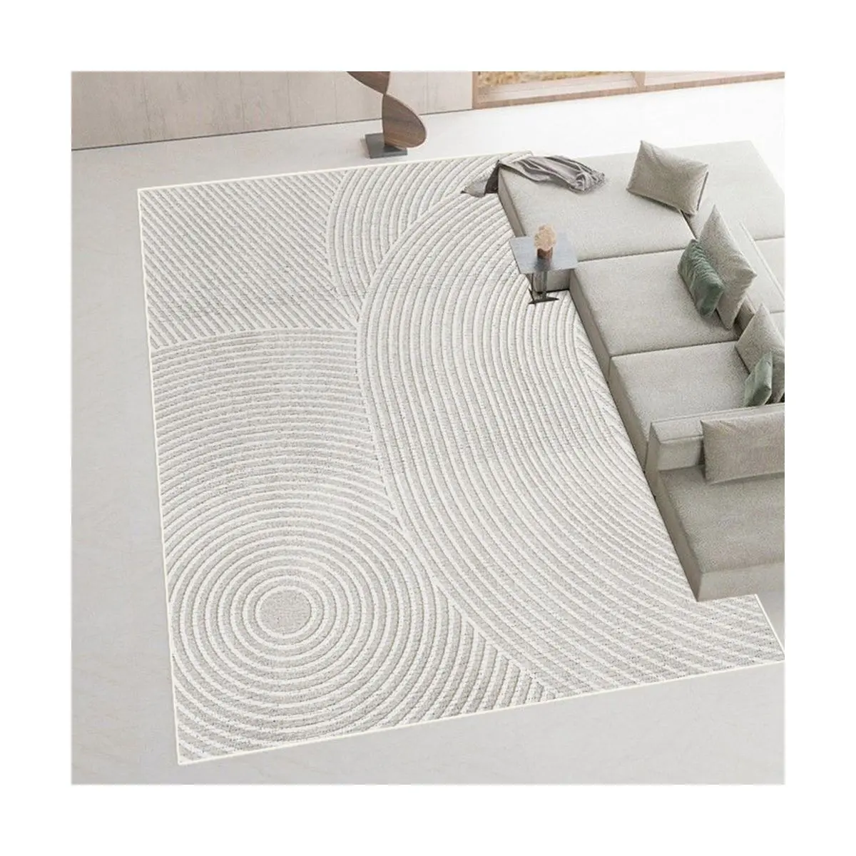 Geometric Modern Area Rugs Bedroom Washable Area Carpets Fine Chenille Rugs for Living Room