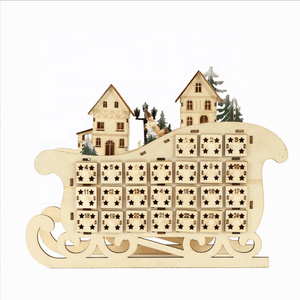 DAMAI Creations Wooden Christmas Advent Calendar Countdown to Christmas, LED Holiday Decoration Snowman Village - Product Image 1