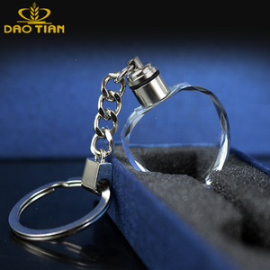Wholesale K9 Crystal Glass Keychain Led Light 3D Laser Engraving Heart Blank Crystal Keychain for Birthday Gift