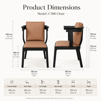 Chaise de salle à manger minimaliste italienne haut de gamme en bois de frêne, fauteuil design en cuir tanné pour projets de mobilier de restaurant, hôtel et boutique