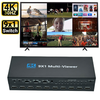 Commutateur HDMI multi-affichage 9x1, 4K HDMI 9 voies, 9 écrans, affichage simultané, séparateur d'écran multi-visionneur en temps réel, adaptateur 9 entrées 1 sortie