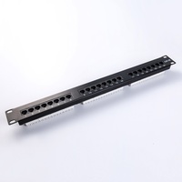 Panel de Conexiones Cat5e UTP de 24 Puertos, 1U, 19 Pulgadas, para Montaje en Rack, RJ45, 3x8, con 4 Tornillos