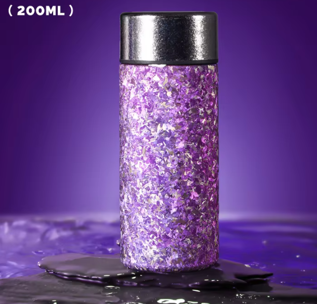 Compartimento de té morado con ropa ahumada de flor de hielo grande