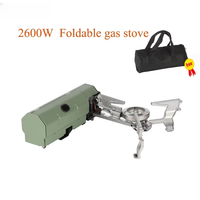 Réchaud portable pliable 2600W pour camping, barbecue, randonnée, cuisson en extérieur, brûleur à gaz butane manuel