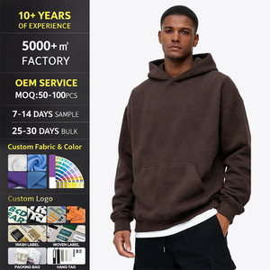 Sudadera con capucha de algodón 100% de fabricación propia, unisex, con hombros caídos, personalizada, de peso pesado, oversize, lisa para bordar - Product Image 4
