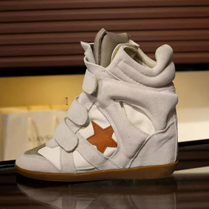 Scarpe da Ginnastica di Lusso in Pelle per Donne, <span class=keywords><strong>Sneakers</strong></span> <span class=keywords><strong>con</strong></span> Chiusura a <span class=keywords><strong>Velcro</strong></span>, Design Streetwear, Sneaker Alte - Product Image 4