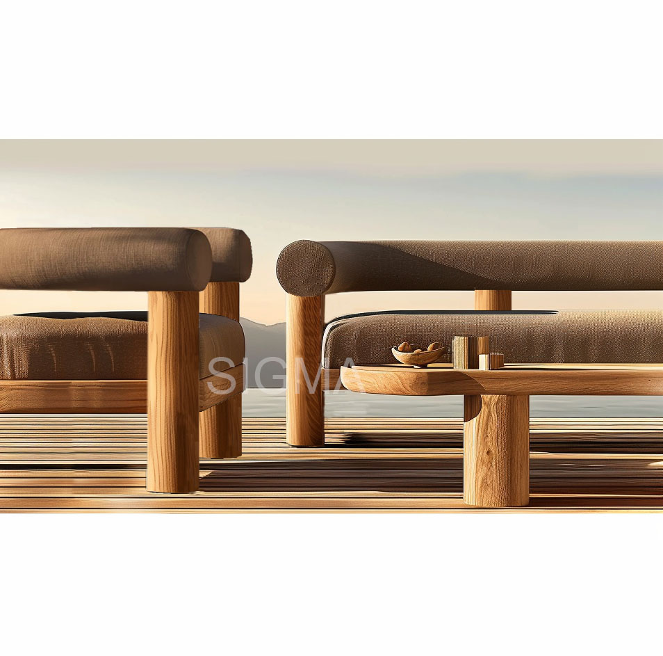 Luxury Solid Teak Wood Sun Lounger Chaise Outdoor Furniture Seat Beach Sun Lounge Chair