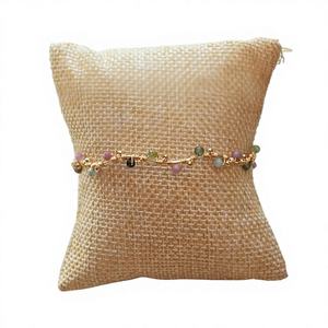 Tourmaline <b>Bangle</b> Dainty <b>Bracelet</b> Natural Gemstone Luxury Women Birthstone Gift Her 925 Sterling <b>Silver</b> 14k Gold Plated GIA - Product Image 1