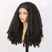 Perruque bandeau en soie glacée Yaki pour femme Bozhen, fabriquée à la machine, style européen et américain, avec cheveux longs bouclés en spirale
