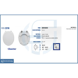 Siège de toilette moderne pour WC Pozzi Ginori Join New Vase, allongé, en plastique PP avec fonction de télécommande pour salle de bain - Product Image 2