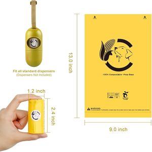 Bolsas Compostables Certificadas para Excremento de Perro, 270 Unidades, Ecológicas y a Prueba de Fugas, Fáciles de Abrir, Sin Perfume, Color Amarillo Maíz - Product Image 6