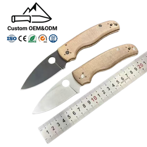 Navaja Plegable con Hoja de Acero S30V, Mango de Lino Micarta, Orificio para el Pulgar, Alta Calidad para Actividades al Aire Libre, EDC, Personalizable OEM - Product Image 1