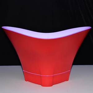 Grand seau à glace électrique rechargeable en plastique transparent de 12 L avec lumière LED de luxe pour bière et <span class=keywords><strong>vin</strong></span>, personnalisable pour boissons - Product Image 5