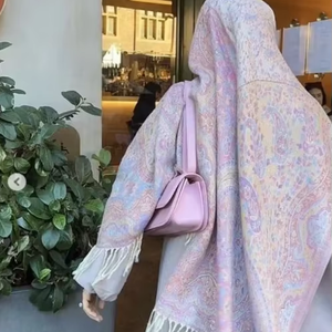 Nuevo diseño Vintage bordado bufanda Paisley estolas cálido decorar otoño algodón con borla bufanda anacardo Pashmina bufanda chal - Product Image 2