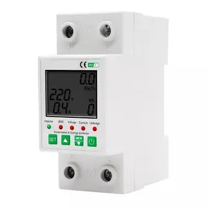 63A TUYA WiFi Smart Earth Leakage Over Under Voltage Protector Relay Circuit Breaker Timer Energy Power kWh Meter Smart Life