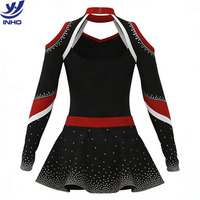 Uniformes de Porristas al Por Mayor, OEM, Spandex, Poliéster, Transpirables, Duraderos y Cómodos para Equipos Escolares