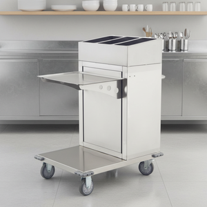 CFT Maßgefertigter Schwerlast-Edelstahl-Restaurantküchenwagen NSF-Zertifiziert 300kg/m Tragfähigkeit 4-Rad-Lenkrollen für Lebensmittel - Product Image 1