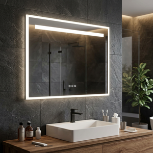 Miroir de salle de bain rectangulaire moderne tendance 2025, éclairage LED, interrupteur tactile, cadre en alliage d'aluminium, style européen, montage mural - Product Image 3