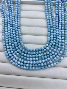 Cuentas de Larimar Naturales - Cuentas Redondas de Piedra Azul Océano de Alta Calidad para la Fabricación de Joyas - Product Image 4