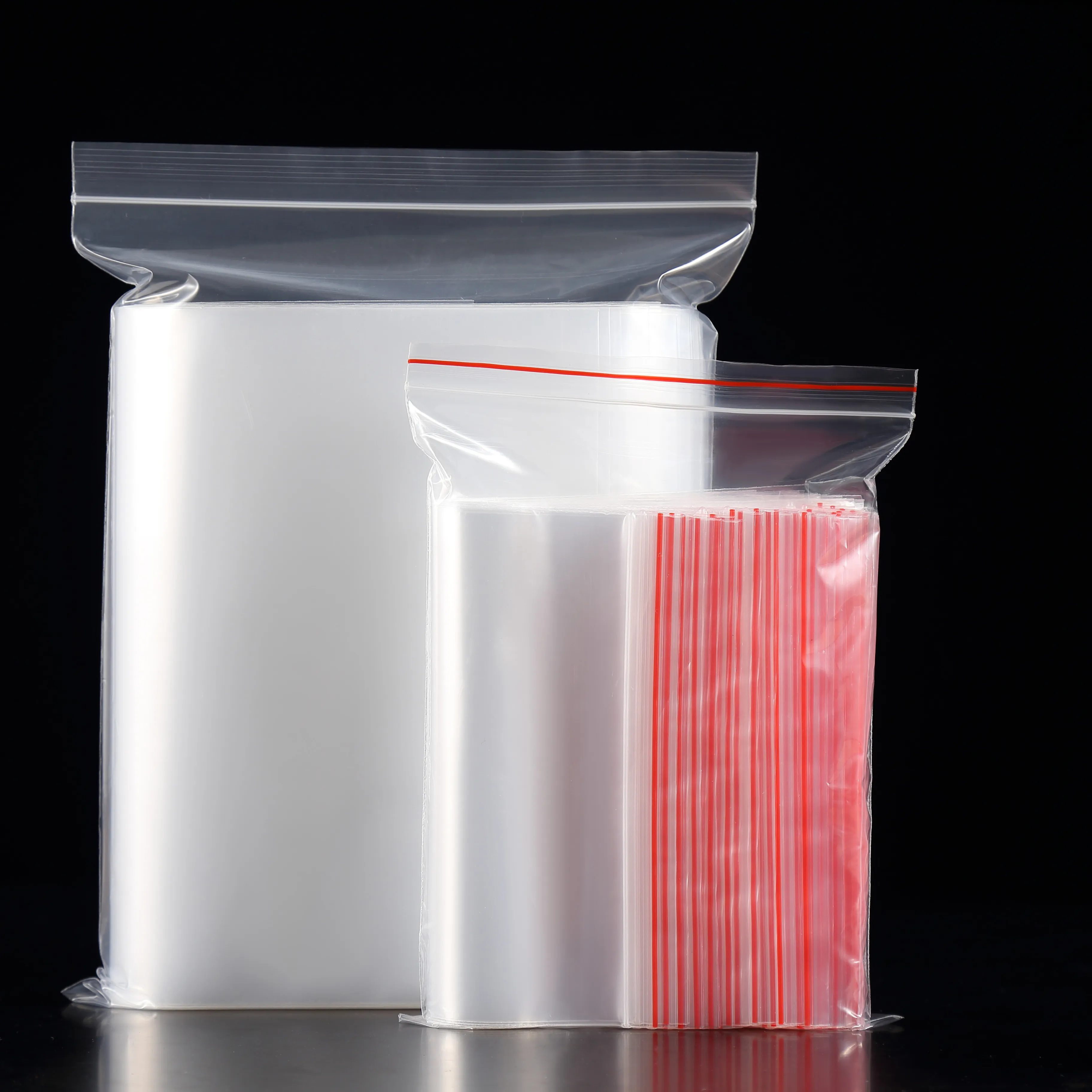Polythene tùy chỉnh in LDPE emballages plastique rõ ràng resealable PE Grip Con dấu nhựa Zip khóa Poly dây kéo bao bì túi