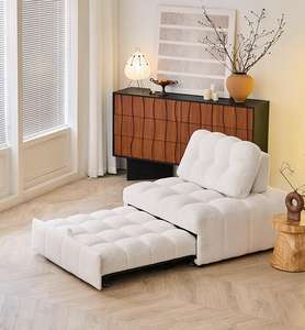 Sofá <span class=keywords><strong>Cama</strong></span> de Tela de Doble Uso, Plegable, Estilo Individual, Forma Cuadrada, para Apartamentos Pequeños, Estudio, Balcón, Villa - Product Image 2