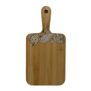 Placa de corte de bambu personalização, venda quente clássica cozinha uv impressão saco opp sustentável personalizado aceito